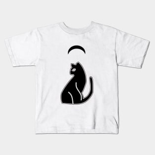 cat and moon Kids T-Shirt